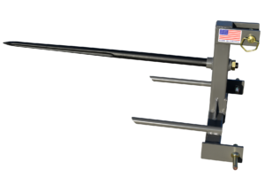 AG-GO 3P132-48 3 point hay spear attachment with 48-inch bale spear handling round hay bales
