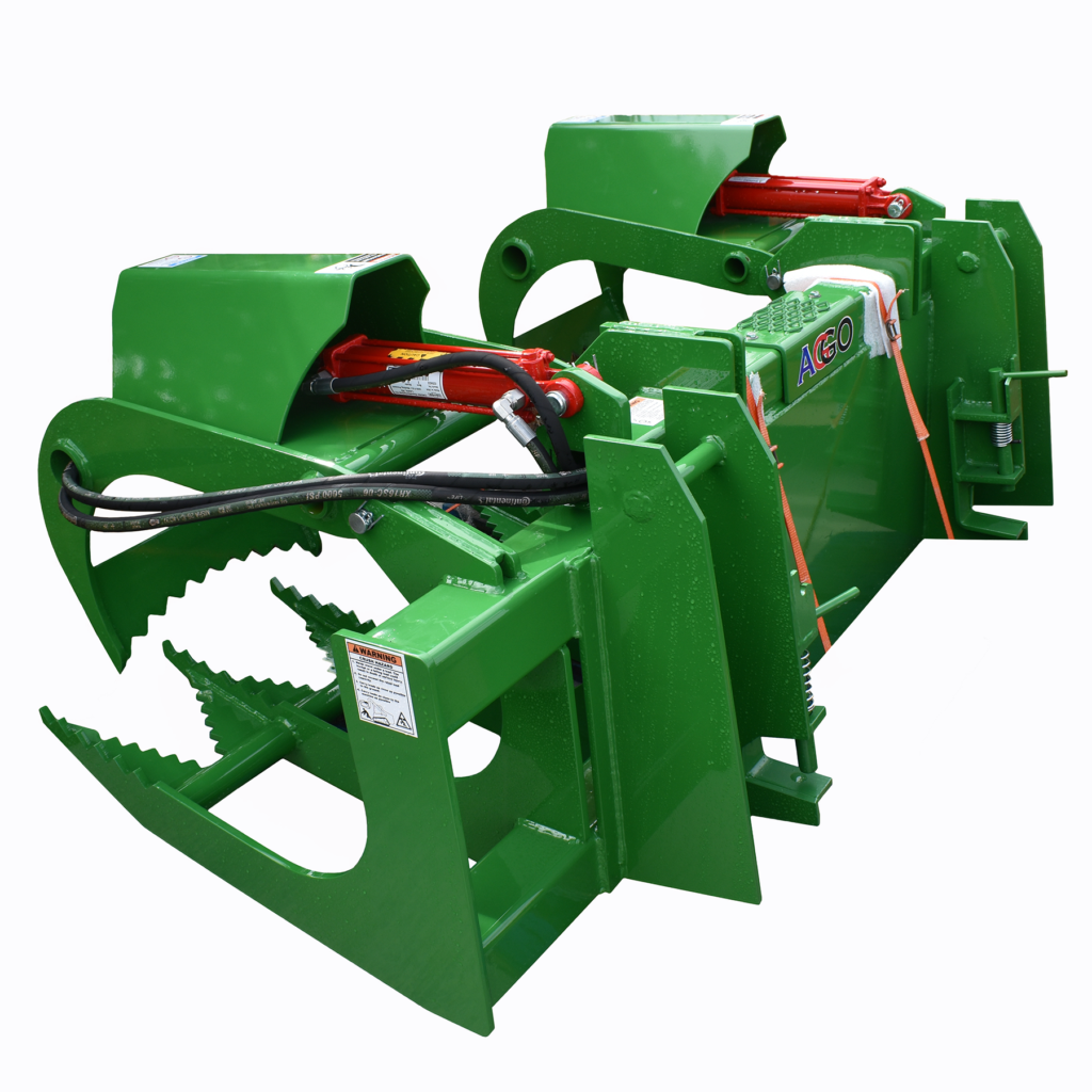 2G84E, 84" Heavy Duty Brush Grapple 2 Heavy duty brush grapple showing serrated teeth and dual floating arms on skid steer