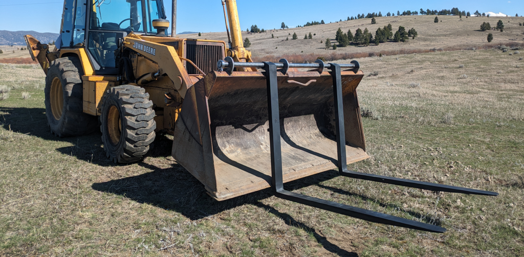 Bucket Fork Kits for Loaders, Skid Steers, Tractors and Backhoes 4 BF6060 60-inch loader bucket forks with adjustable shaft-mounted forged tines